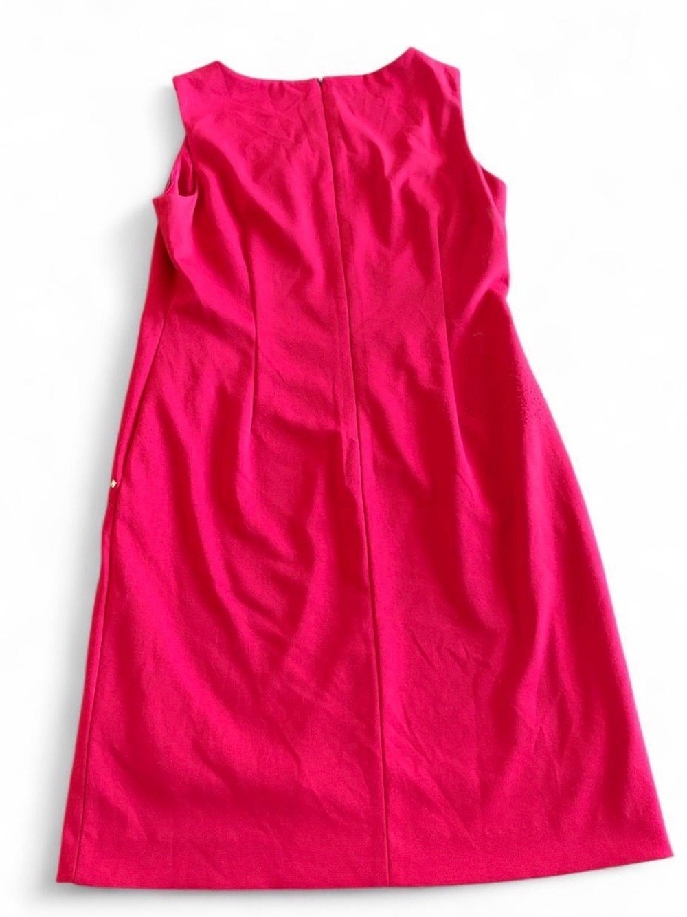 Tahari ASL Hot Pink Sleeveless Sheath Dress with Gold Stud Accents - Picture 4 of 4